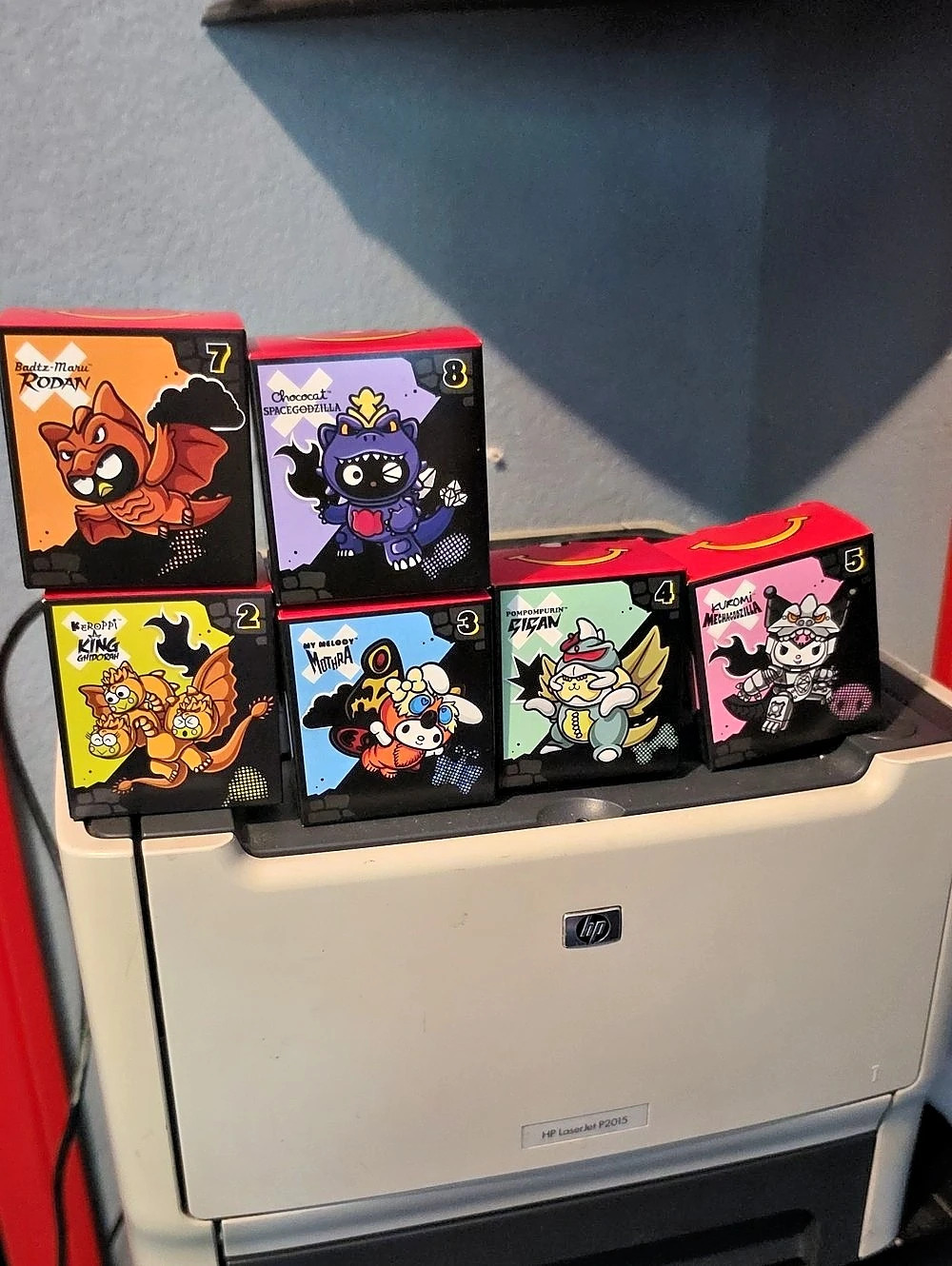McDonald's Hello Kitty & Friends x Godzilla Happy Meal Toy Set Toy Box Set.